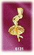 14K Gold Ballet Dancer 3D Charm
