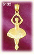 14k gold ballet dancer charm