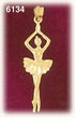 14k gold ballerina on point charm