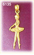 14k gold ballerina en pointe charm