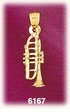 14k gold trumpet 3d instrument charm