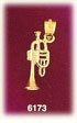 14k gold 3d brass trumpet charm