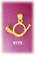 14k gold 3d horn charm