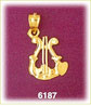 14K Gold Lyre Charm