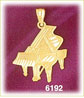 14K Gold Piano Charm