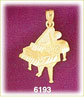 14K Gold Etched Grand Piano Charm