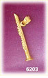 14k gold 3d flute musical instrument charm