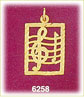 14k gold staff w/music note charm
