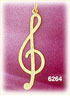 14k gold slender g clef music charm