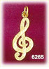 14k gold g clef music charm
