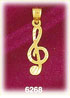 14k gold etched g clef charm