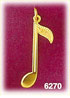 14k gold music note charm