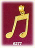14K Gold Beamed Musical Notes Charm