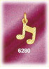 14k gold etched beamed music notes charm