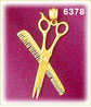 14K Gold Hair Scissors & Comb Charm