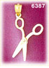 14k gold 3d moveable hair cutting scissors charm