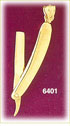 14K Gold 3D Moveable Straight Razor Charm