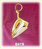 14k two tone gold iron charm