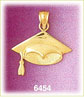 14K Gold Graduation Cap Charm