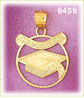 14K Gold Graduation Banner W/Cap Charm