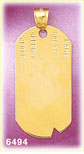 14K Gold ID Dog Tag Charm