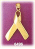 14K Gold Ribbon Charm 3D