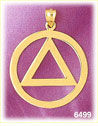 14K Gold Triangle And Circle Charm
