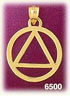 14K Gold Circle And Triangle Charm
