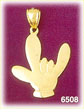 14K Gold I Love You Hand Sign Charm