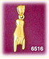 14K Gold 3D Shaka Hand Symbol Charm