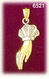 14K Two Tone Gold 3D Hand Charm