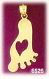 14K Gold Foot With Heart Charm