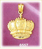 14K Gold Crown W/Fleur De Lis Charm