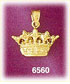 14K Gold 3D Crown Charm