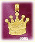 14K Gold Heart Crown Charm