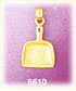 14k gold 3d dust pan charm