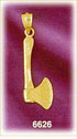 14K Gold Axe Charm