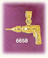 14K Gold 3D Electric Drill/Screwdriver Charm