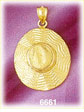 14K Gold 3D Gardening Hat Charm