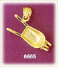 14K Gold 3D Wheelbarrow Charm