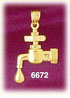 14K Gold Dripping Water Faucet Charm