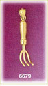 14K Gold 3D Garden Fork Charm
