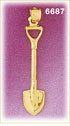 14K Gold Shovel 3D Charm