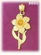 14K Gold Daffodil Charm