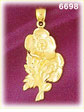 14K Gold Flowers Charm