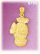 14K Gold Cactus Flower Charm