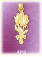 14k gold bow tied roses charm