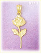 14k gold single long stemmed rose charm