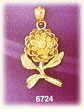 14K Gold Budding Flower Charm