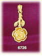 14k gold dangling rose charm